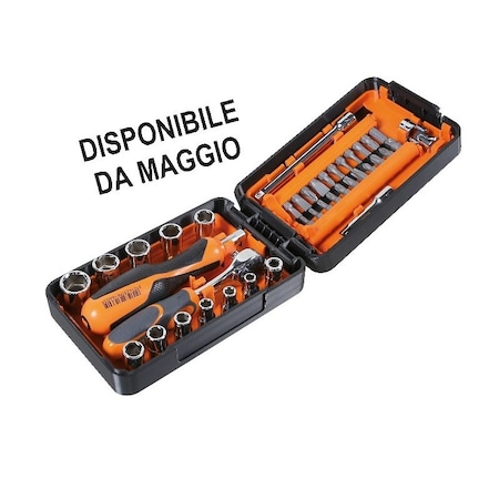 Beta 900/C39N 39 Piece Socket and Bit Set with Case - 11 1/4 in Drive Sockets, 21 Bits, 7 Accessories 009000947